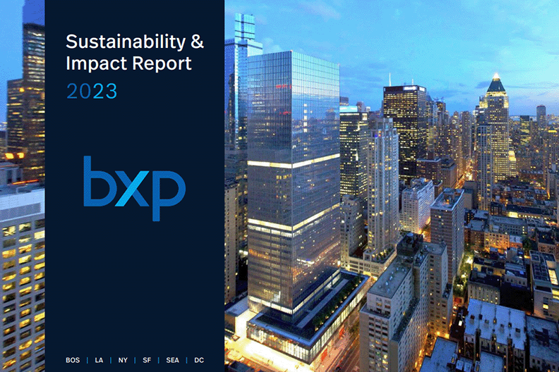 BXP 2023 Sustainability & Impact Report cover