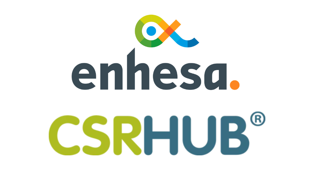 Enhesa logo above CSRHub Logo