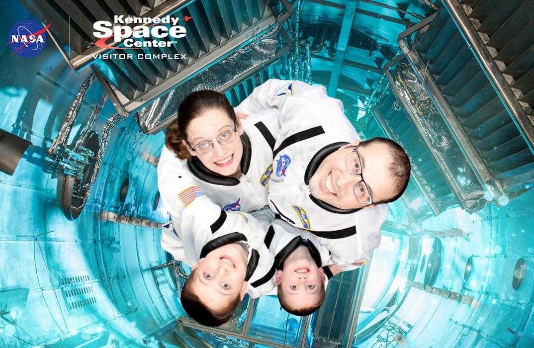 Daniel Teague and family shown at the Kennedy Space Center.