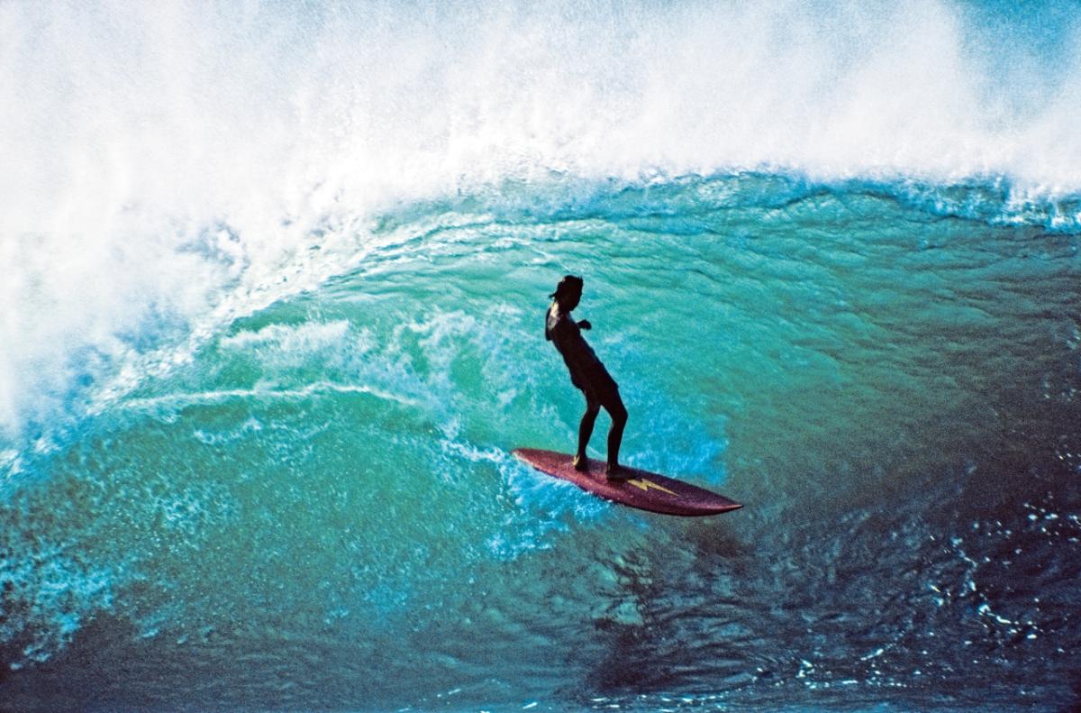 surfer on a huge wave