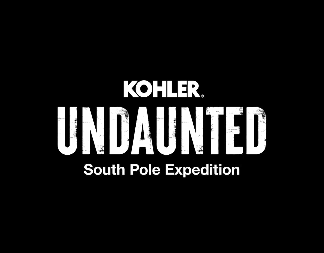 Black background with white lettering "Kohler. Undaunted South Pole Expedition."