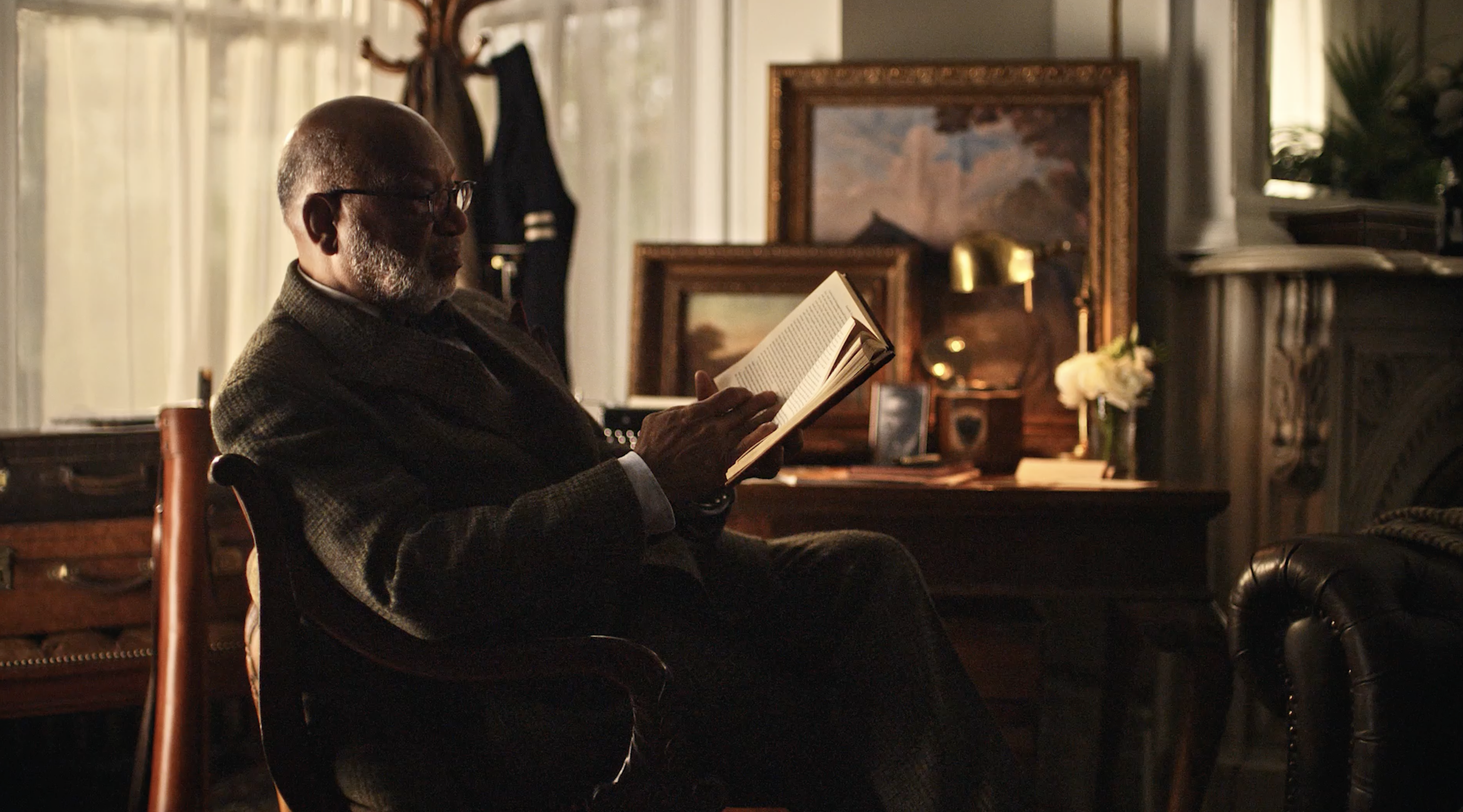 Person reading a book