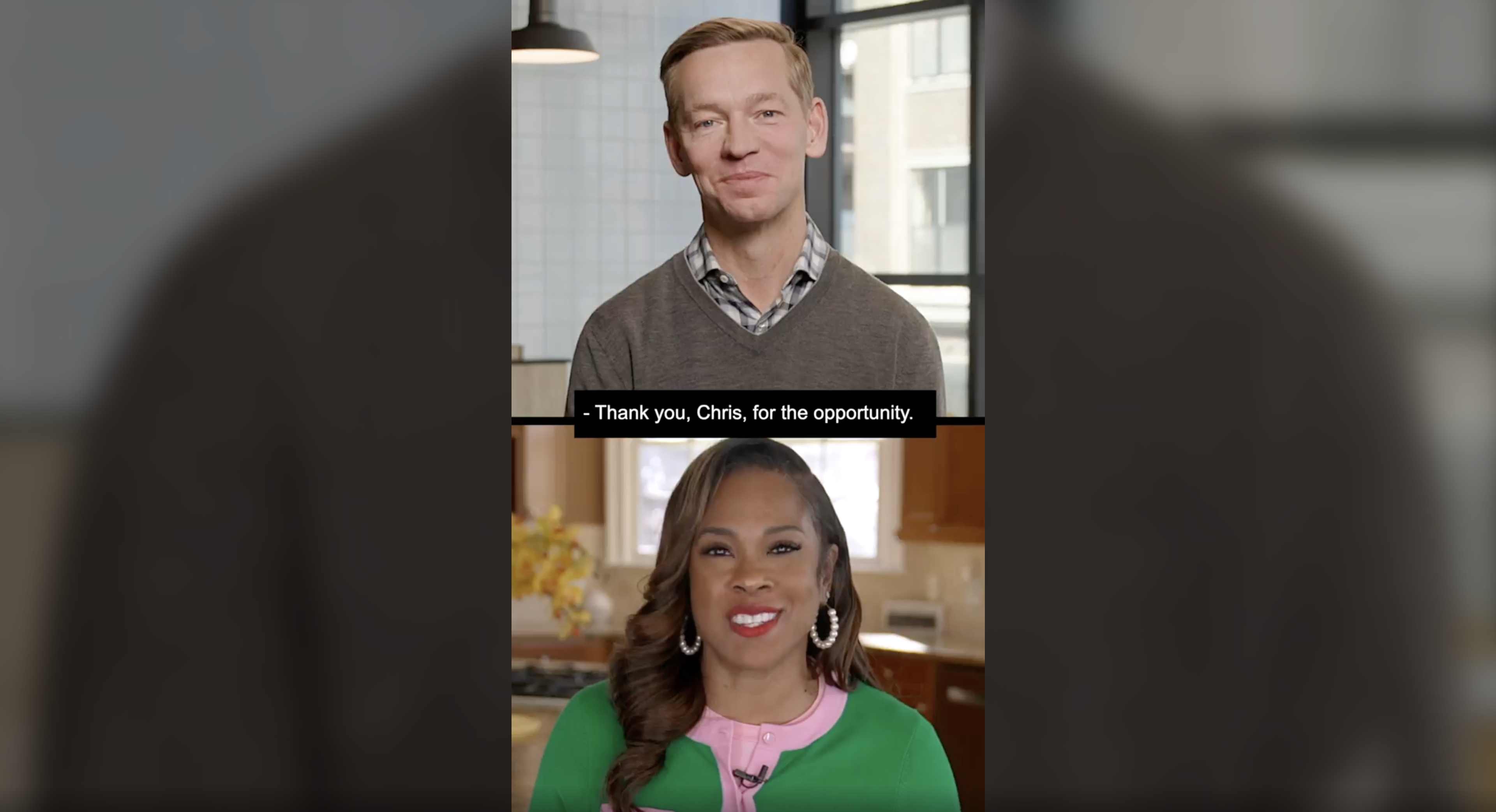 two people talking during a virtual video call