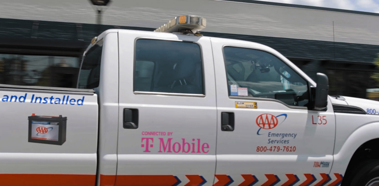 AAA truck with T-Mobile branding