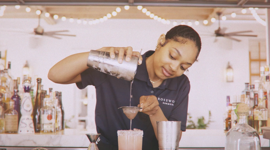Bartender pouring a drink