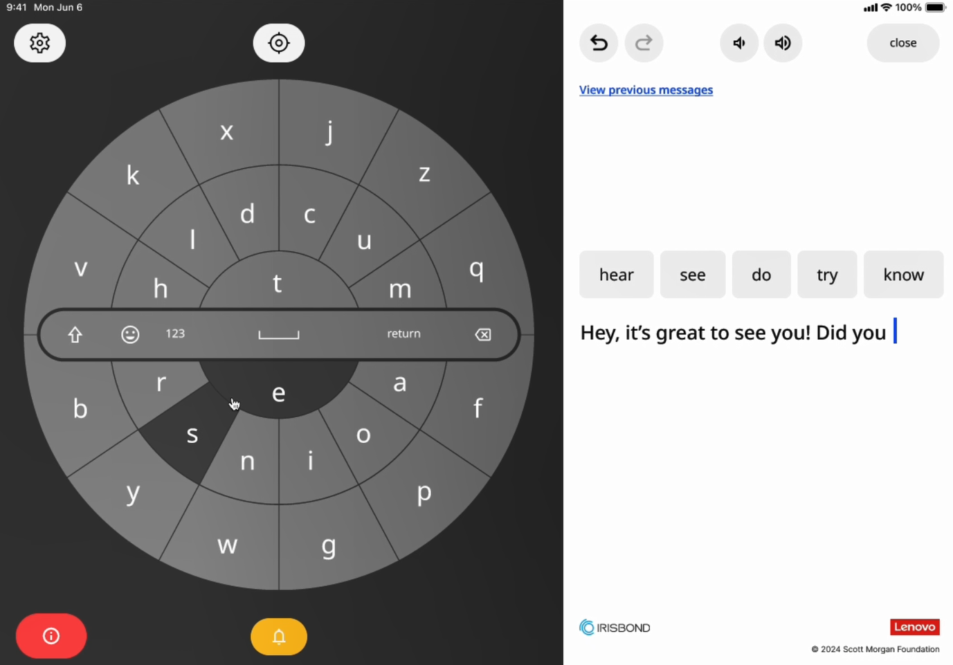 Circular keyboard