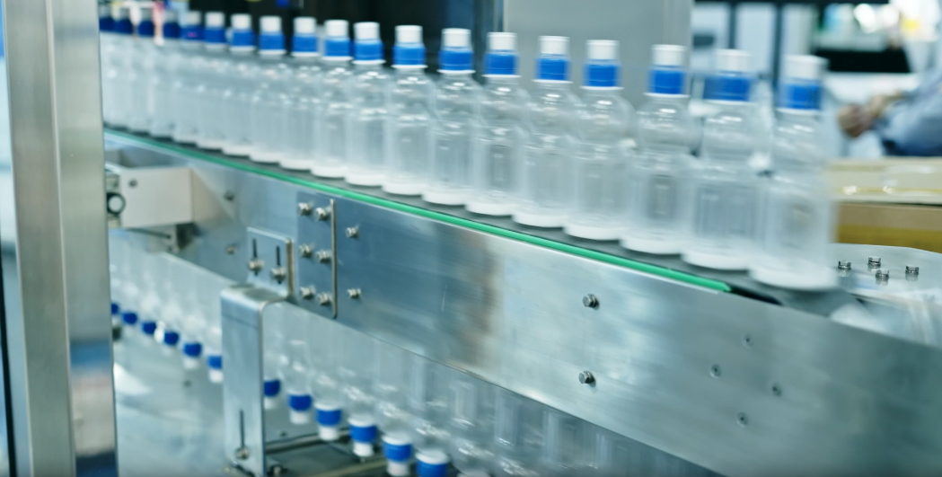 Bottles on a conveyor belt