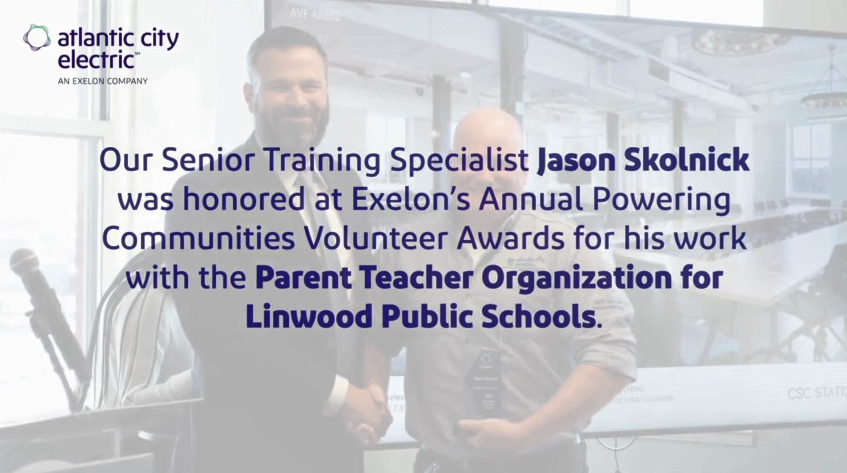 Jason and another shaking hands. A quote imposed on top.