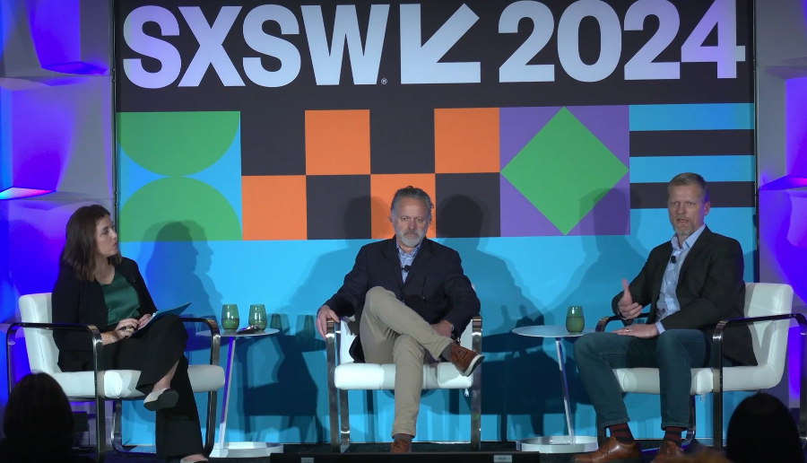 three panelists speaking at SXSW