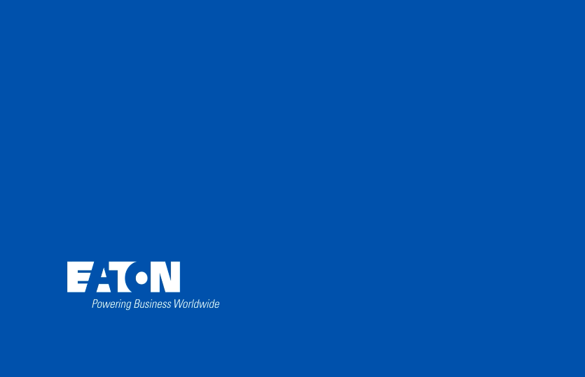 blue screen with Eaton logo 