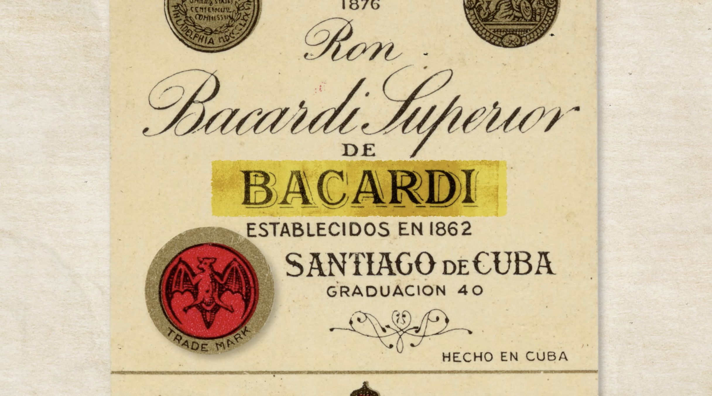 Old Bacardi label