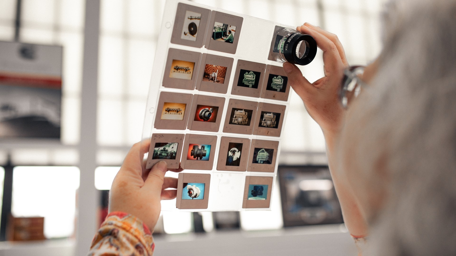 Lori Ann Lindberg examining slides