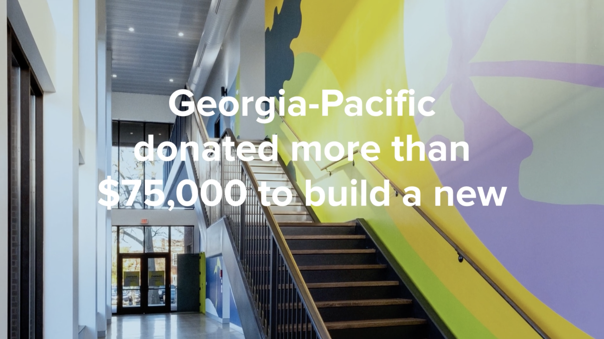 Stairwell with mural