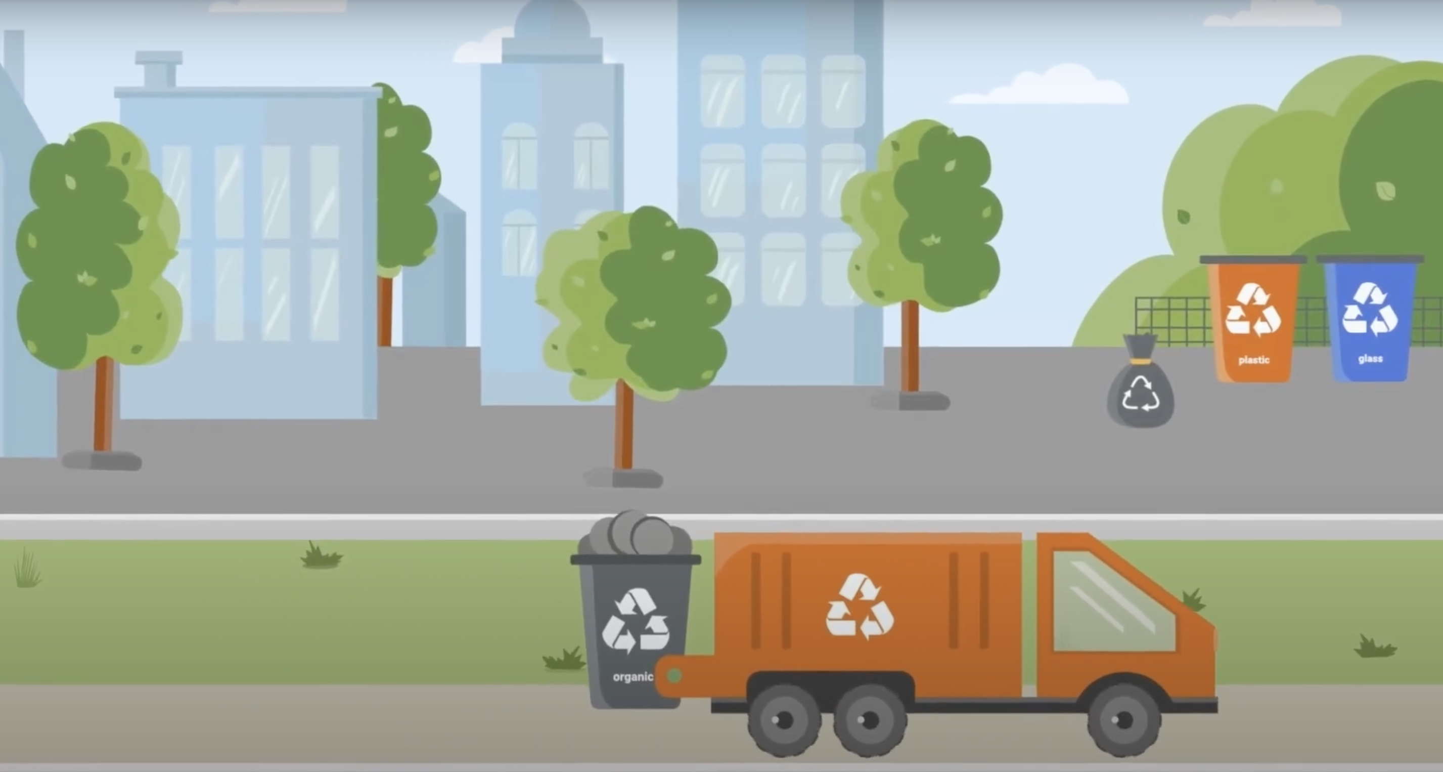 drawing of recycling truck