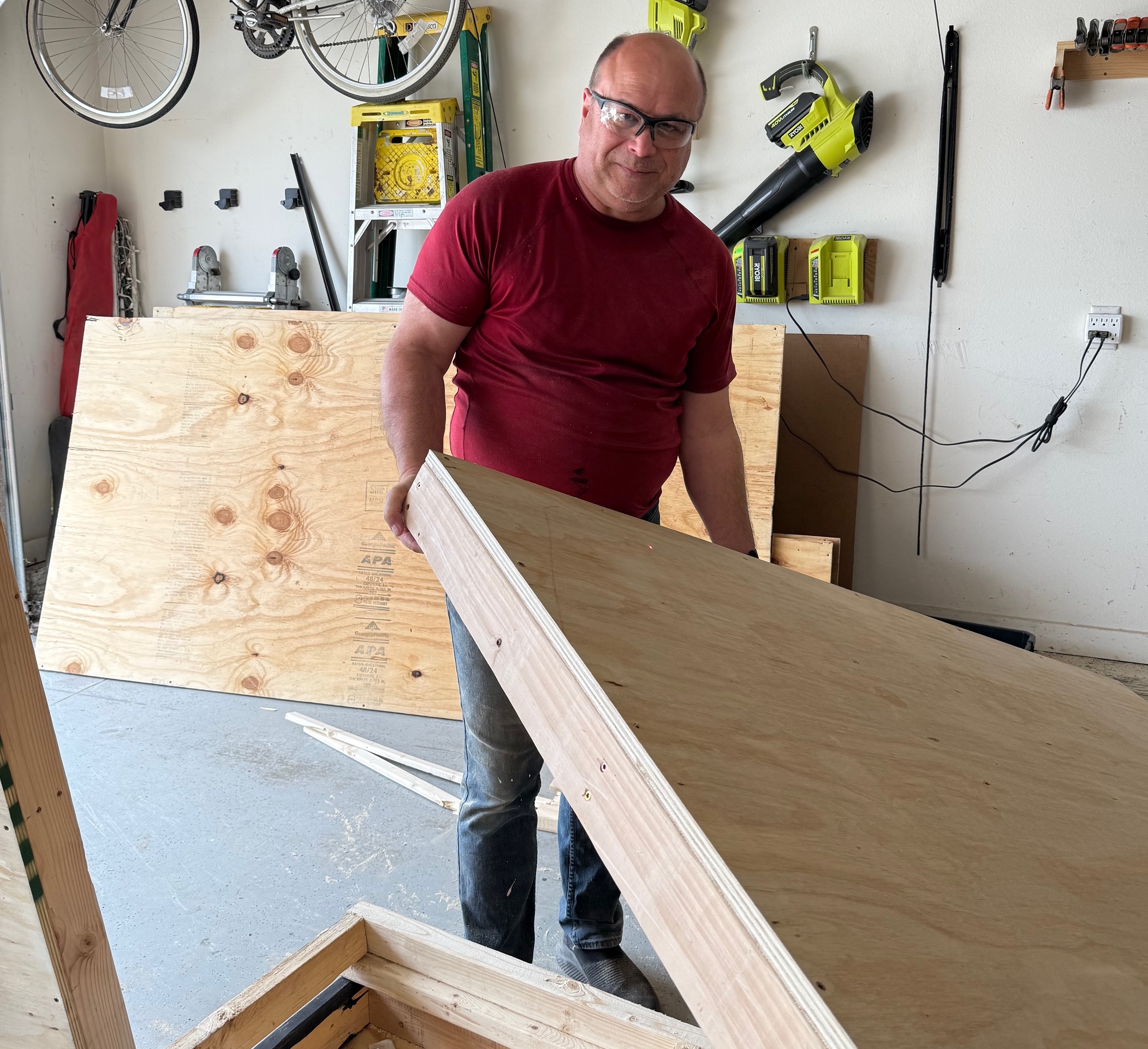 Jim working on a carpentry project.