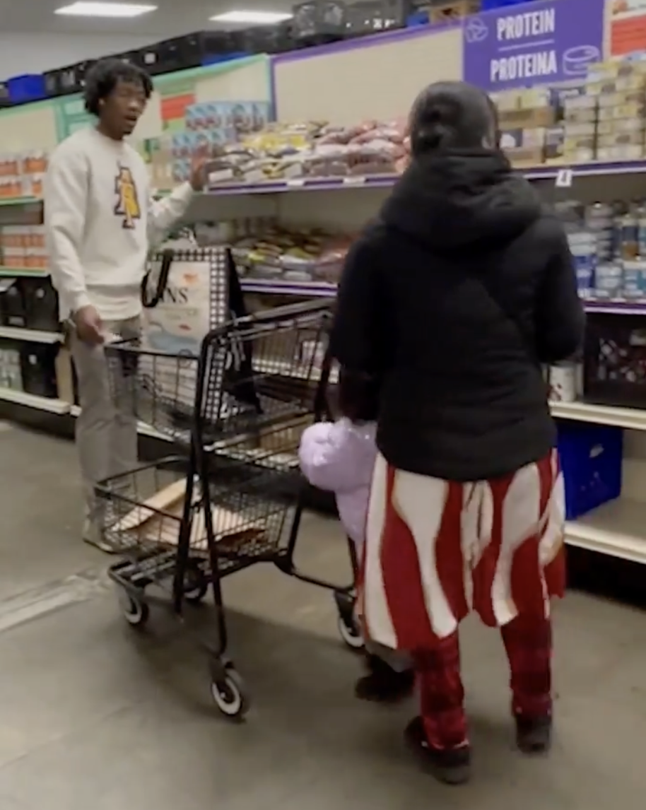 Family grocery shopping