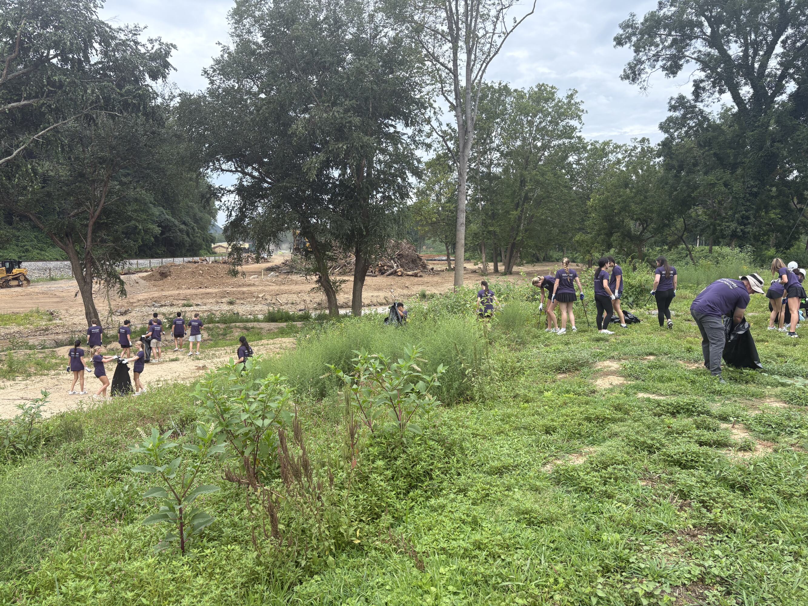 Truist volunteers clearing debris from the Swannanoa River near Asheville