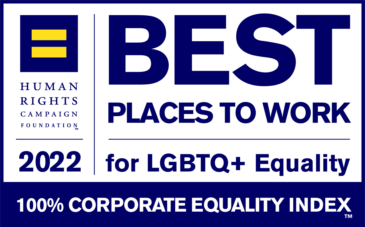 HRC Best Places to work for LGBTQ+ Equality award