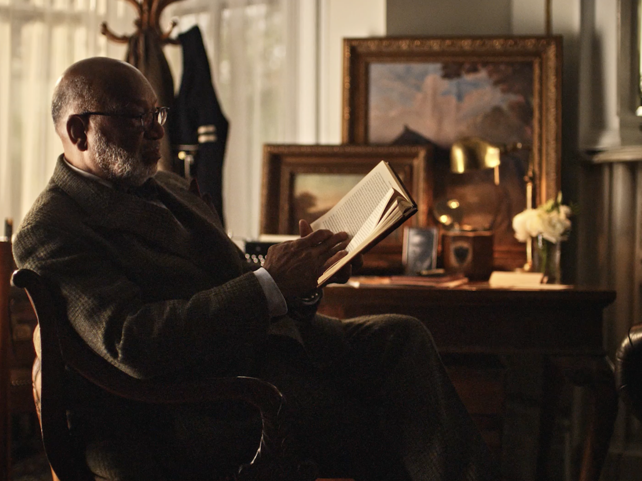 Person reading a book