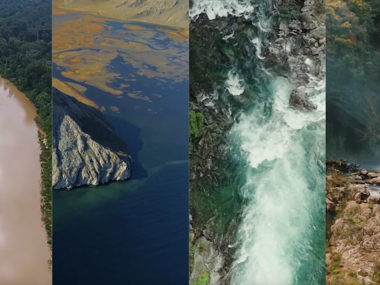 Collage of different types of water on Earth