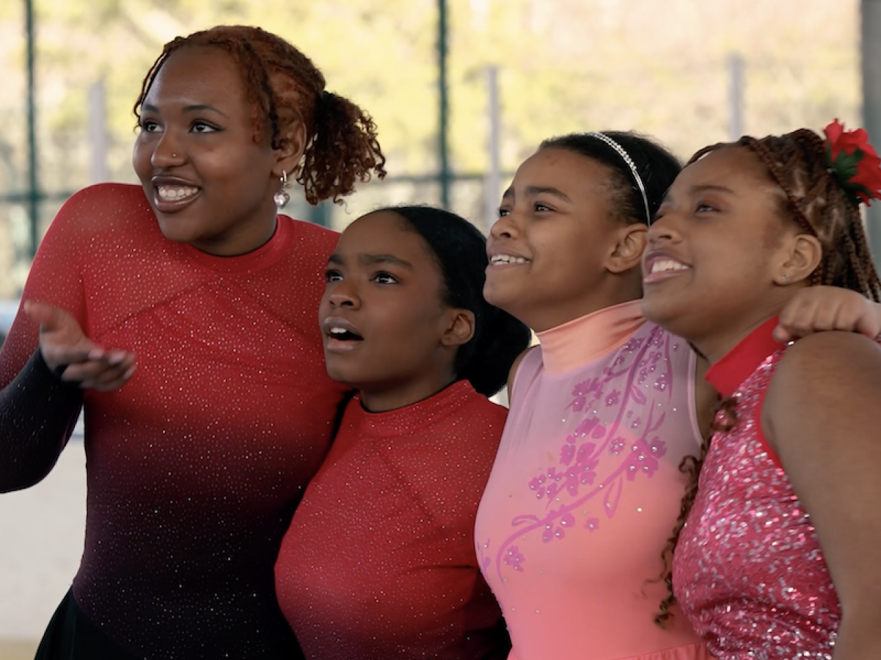 Young girls skating in Harlem.