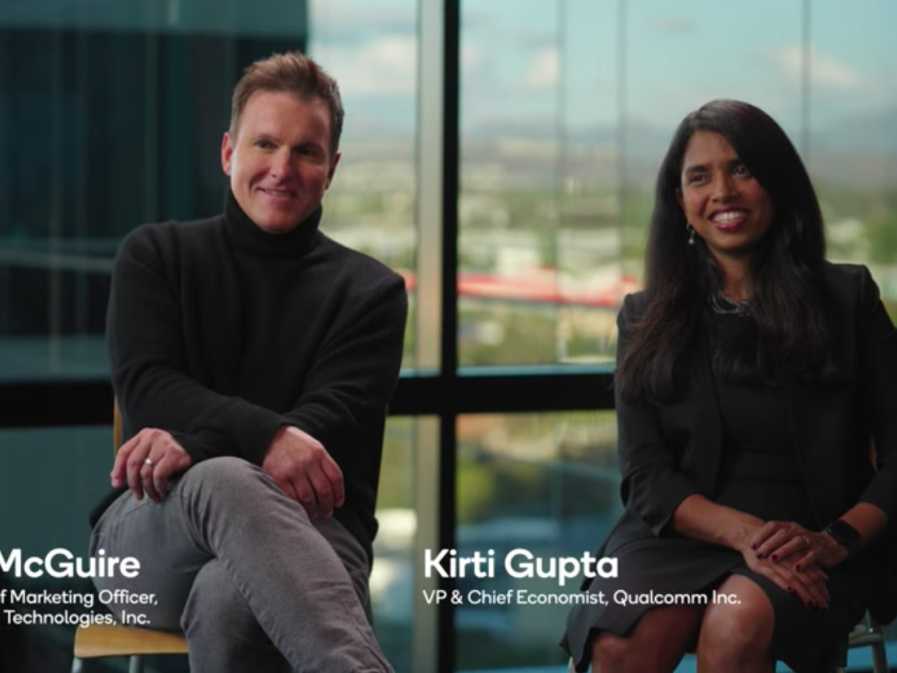 Don McGuire and Kirti Gupta sitting down for an interview