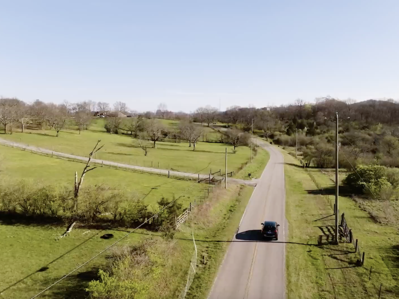 Driving country road