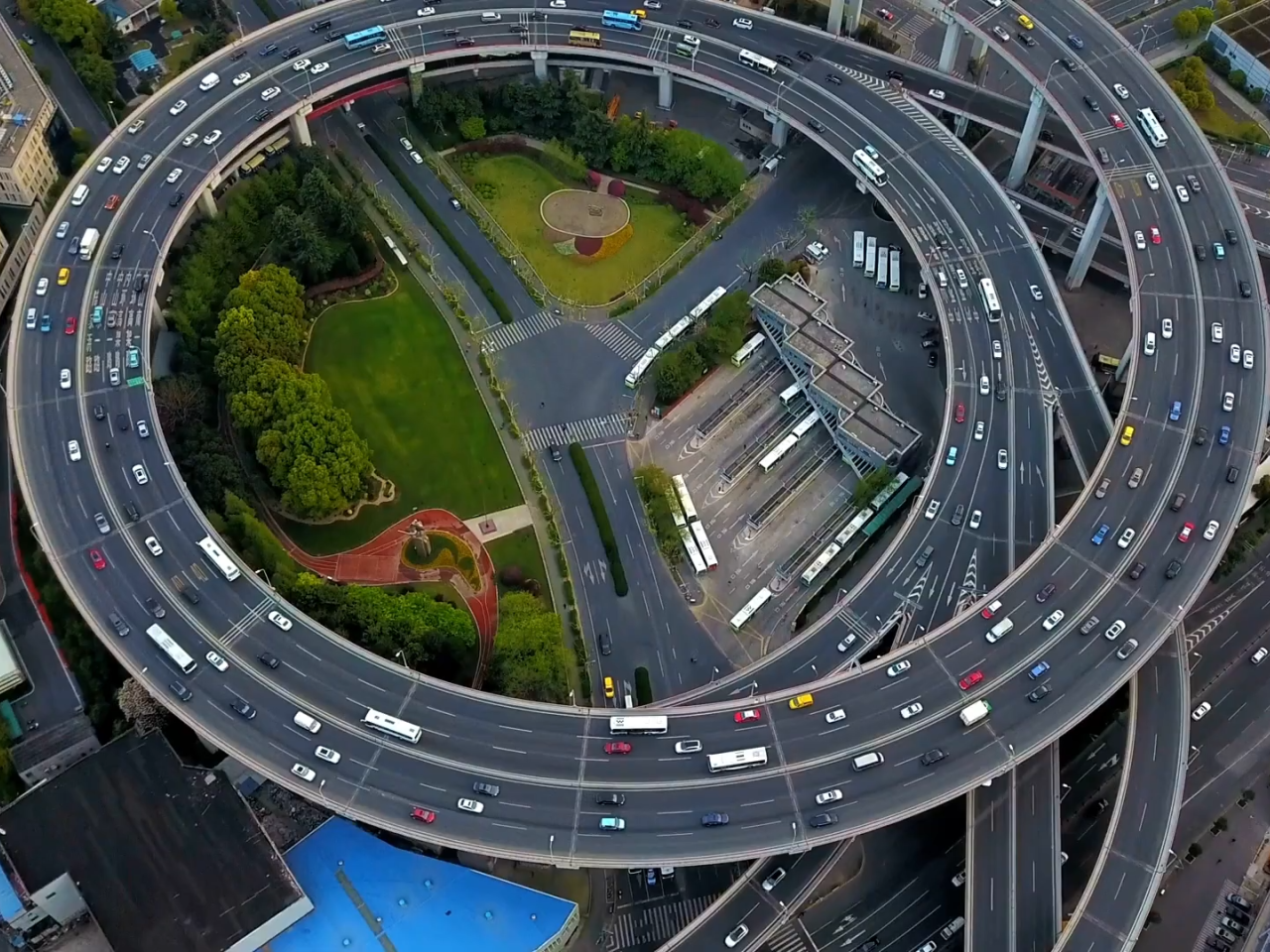 Satellite view of a motorway 