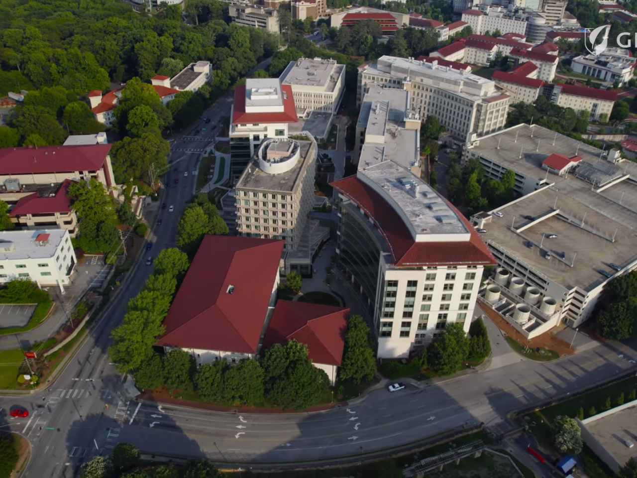 Birds-eye view of buildings