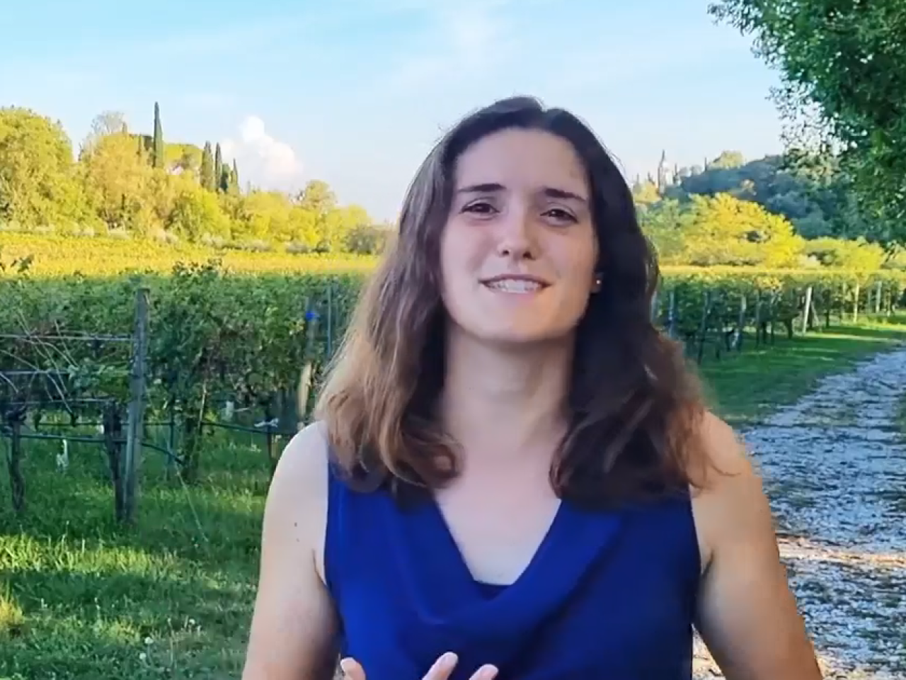 Silvia Caprara in a vineyard.