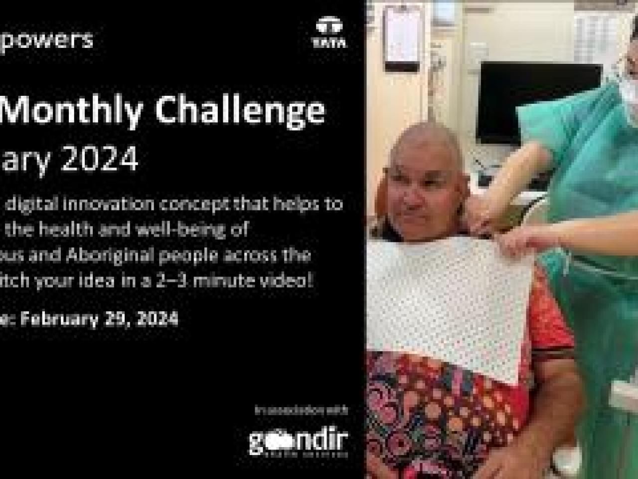 goIT Monthly Challenge February 2024: Create a digital innovation conception that helps to improve the health and well-being of indigenous and Aboriginal people across the globe. Pitch your idea in a 2-3 minute video! Deadline: February 29, 2024