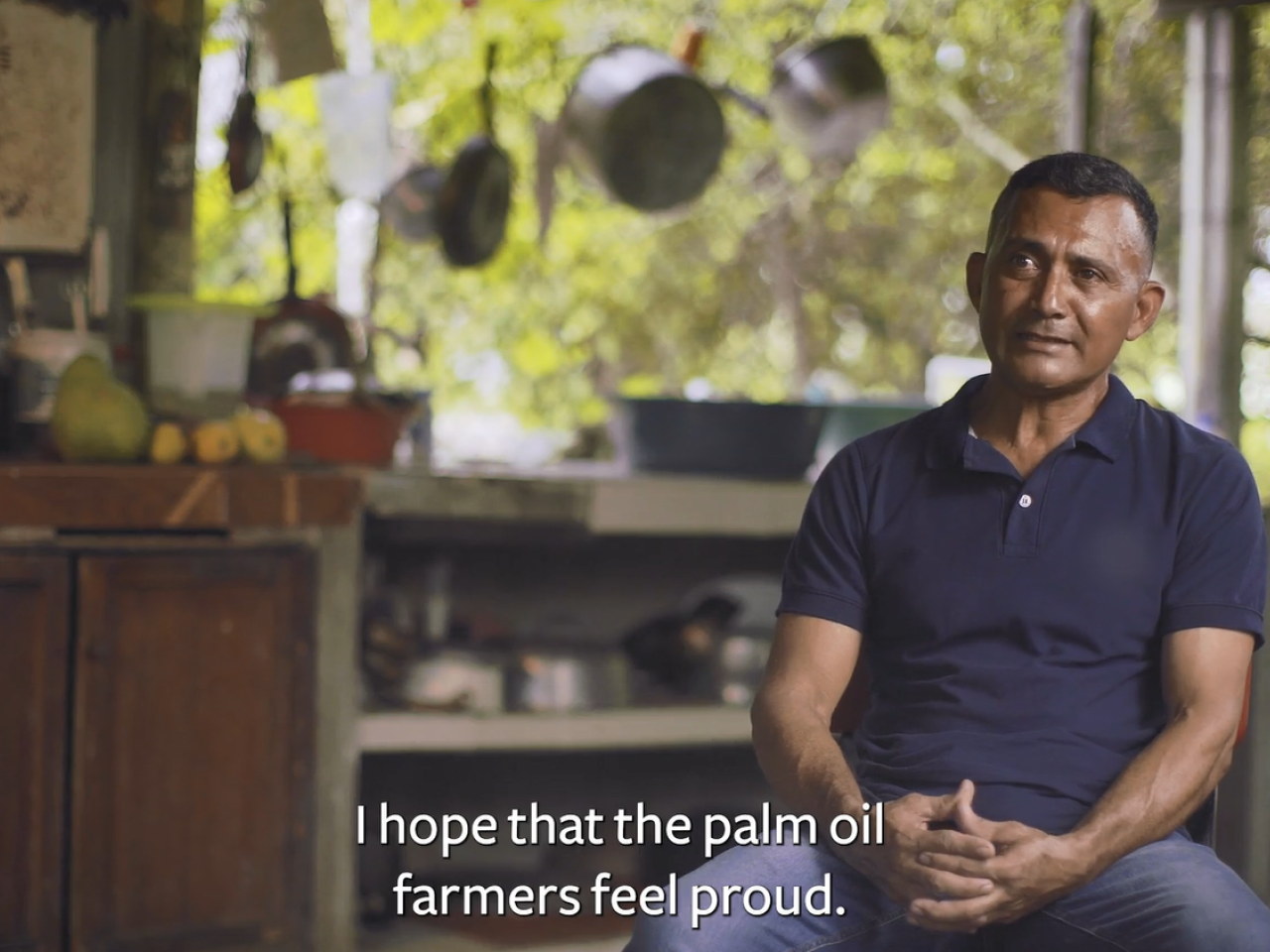 A farmer being interviewed.