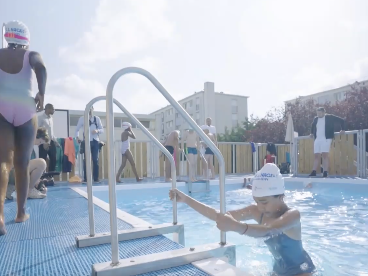 people in a swimming pool