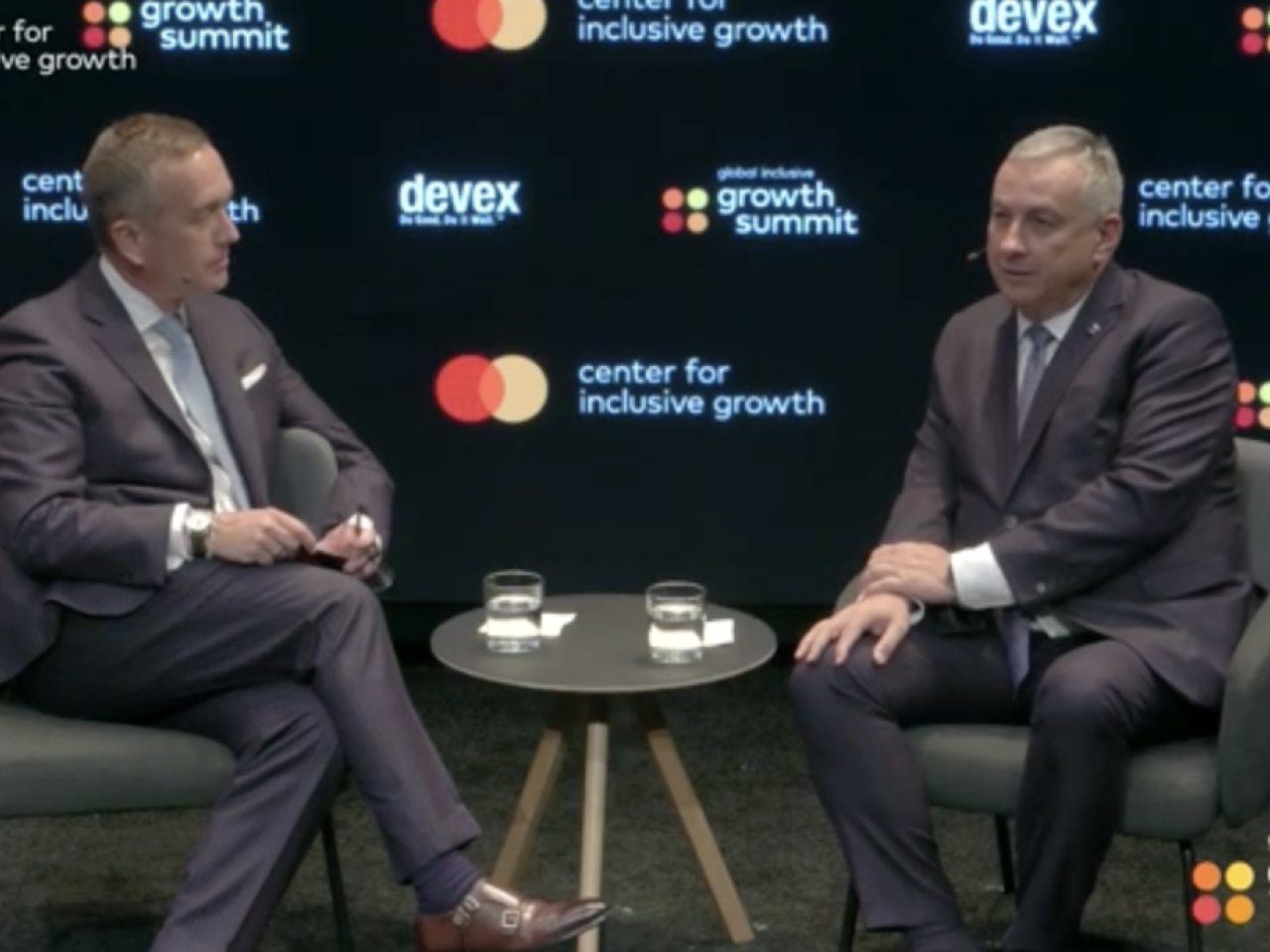 Two speakers at Mastercard's Global Inclusive Growth Summit