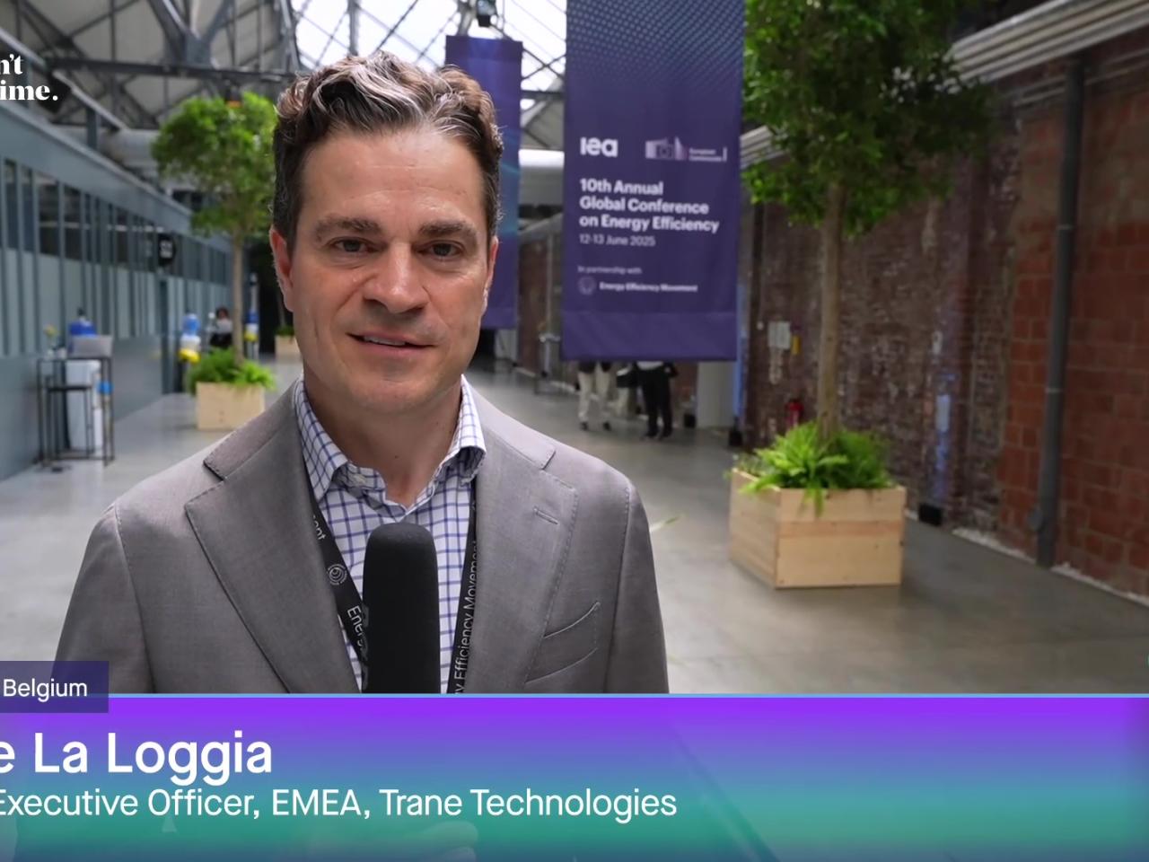 Trane Technologies' Jose La Loggia speaks at the IEA’s 10th Annual Global Conference.