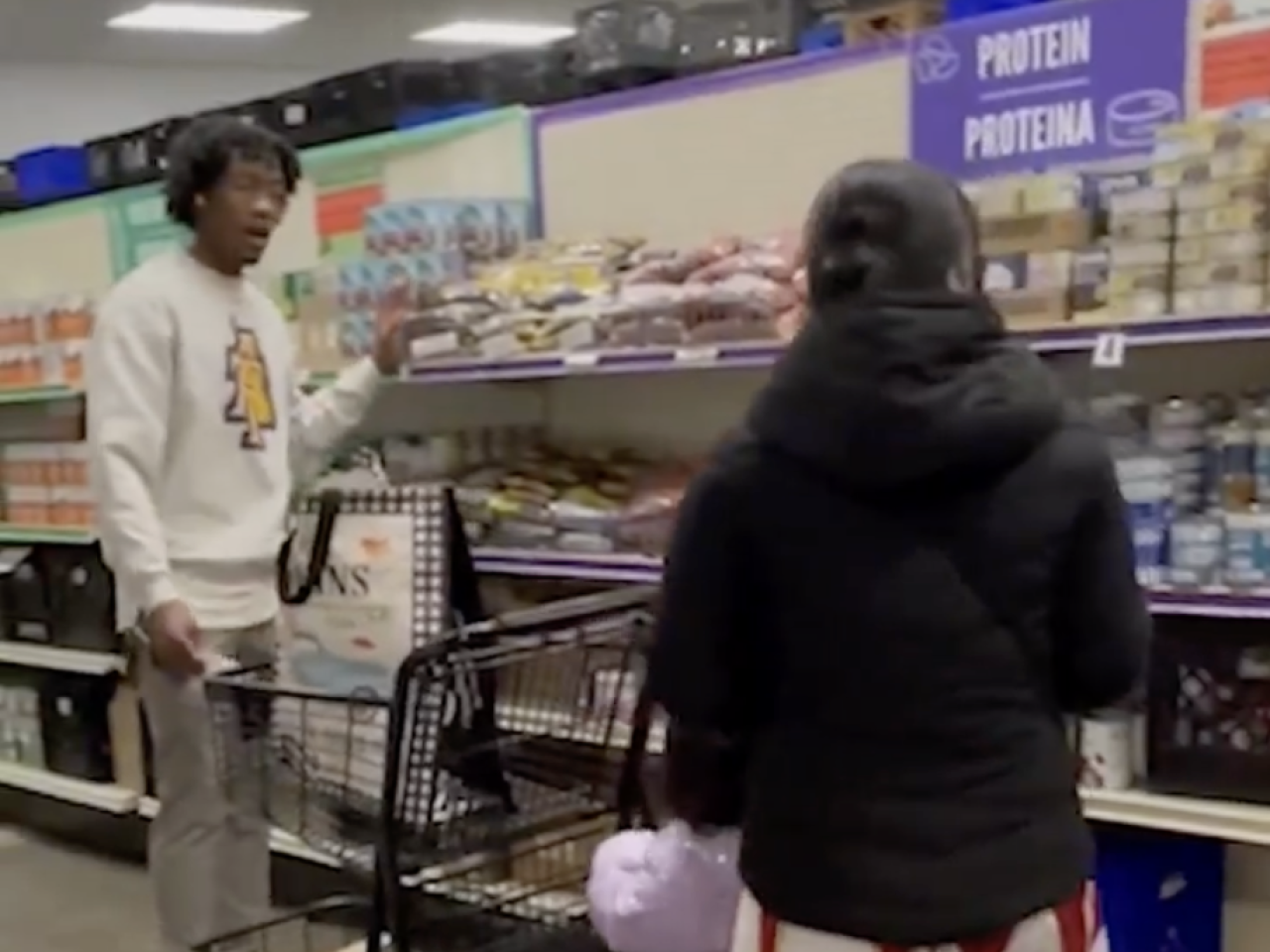Family grocery shopping