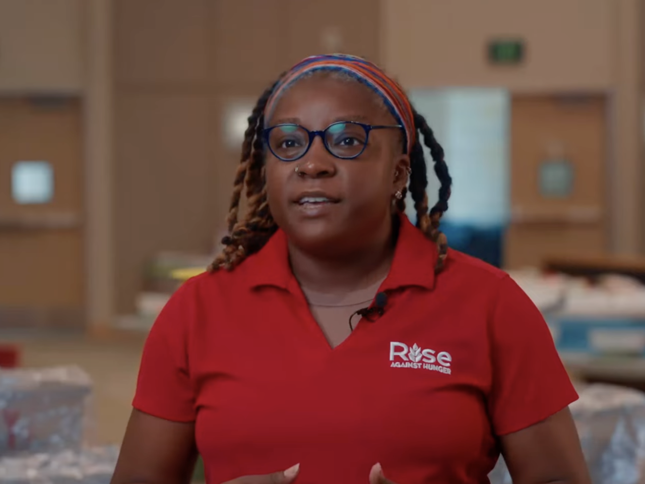 person speaking about Rise Against Hunger