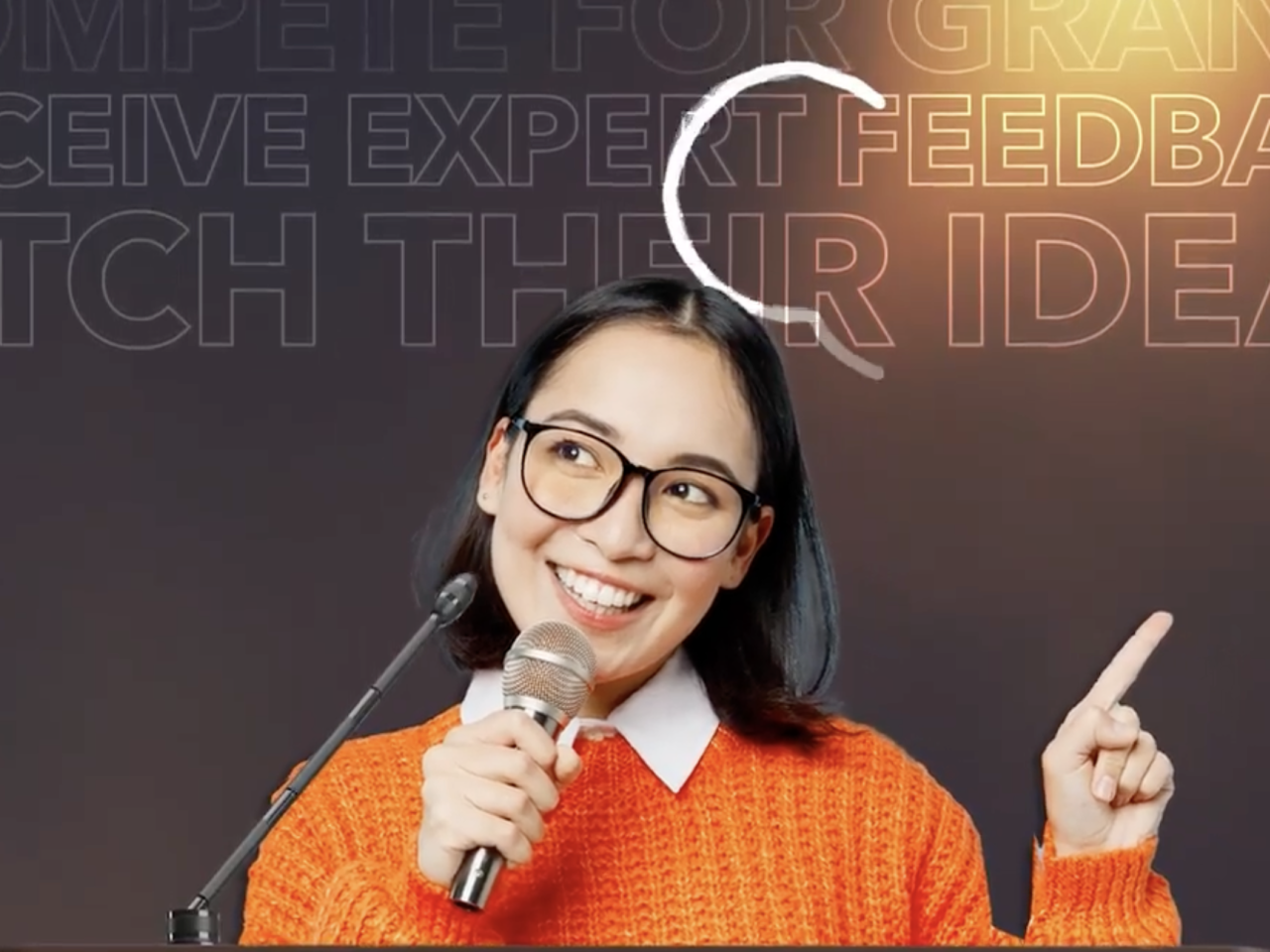 person talking into a microphone