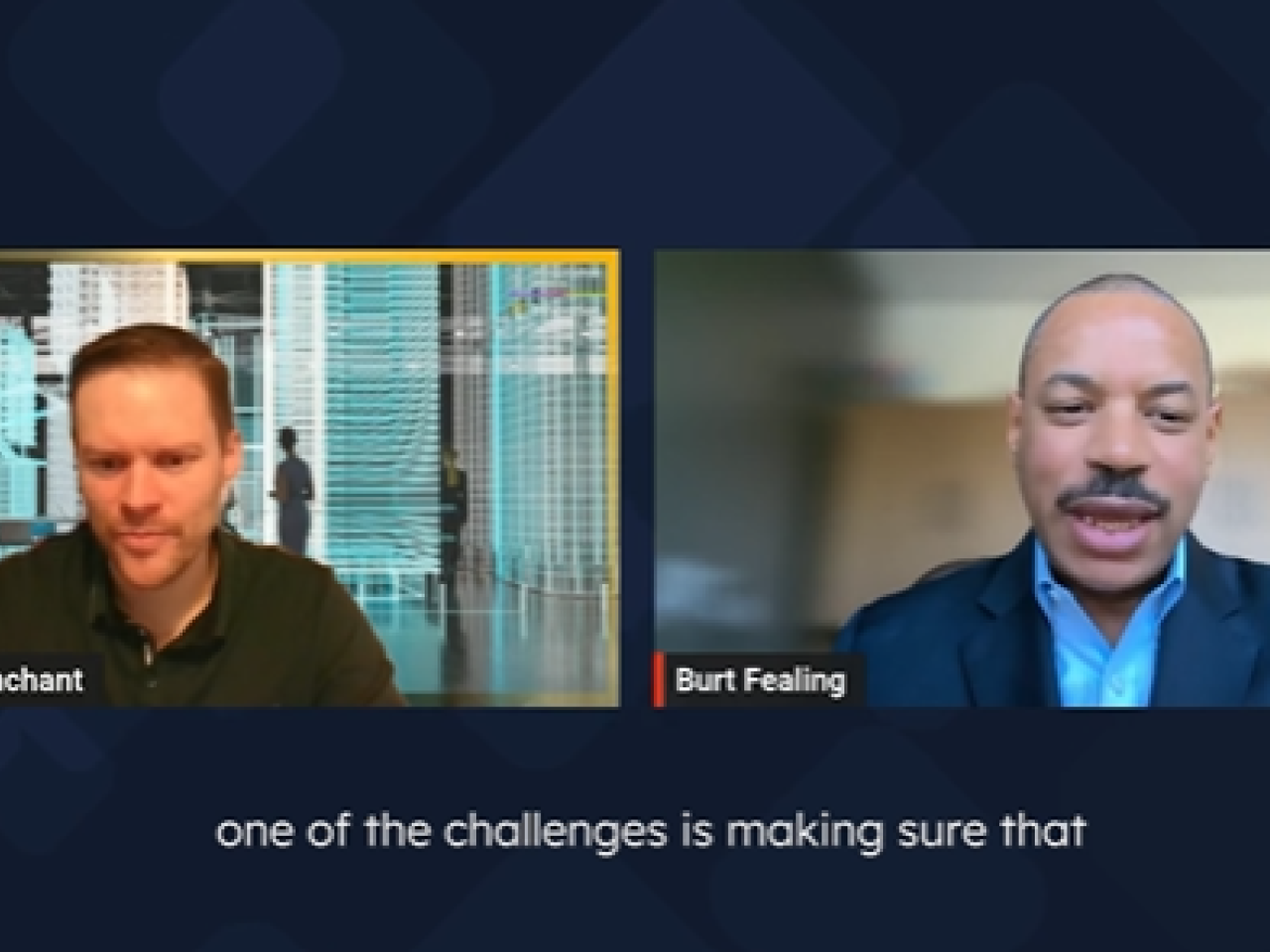 Snapshot of conversation between iMasons' Romain Tranchant and Southwire's Burt Fealing