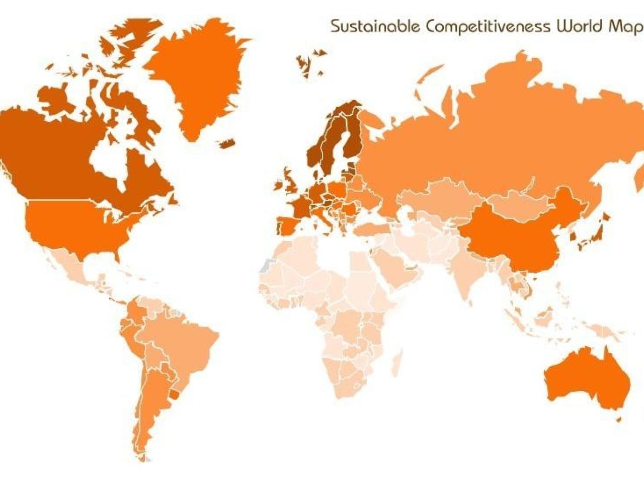 GSCI Sustainable Competitiveness World map 2023