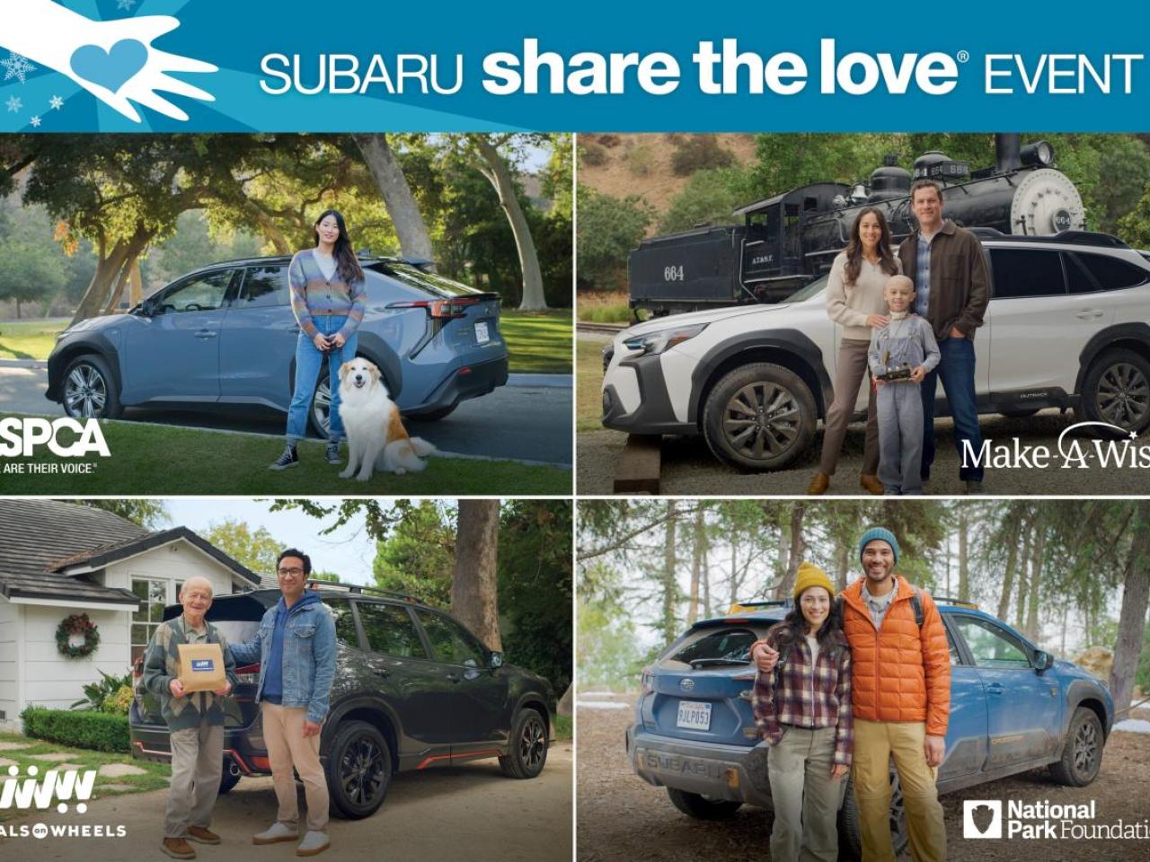 Collage of people with their Subarus