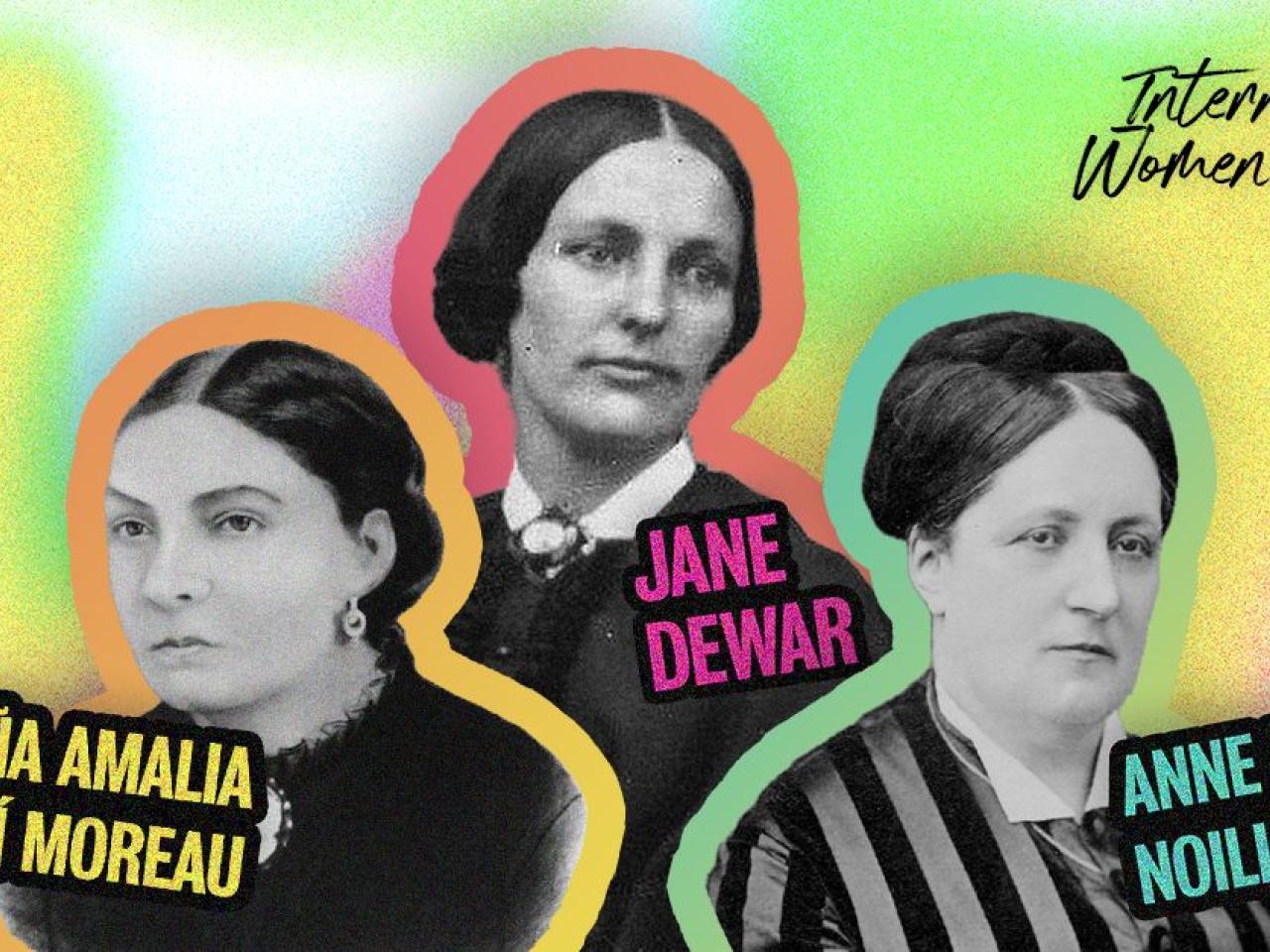 Photos of Jane Dewar, Doña Amalia Bacardí Moreau, and Anne Rosine Noilly Prat
