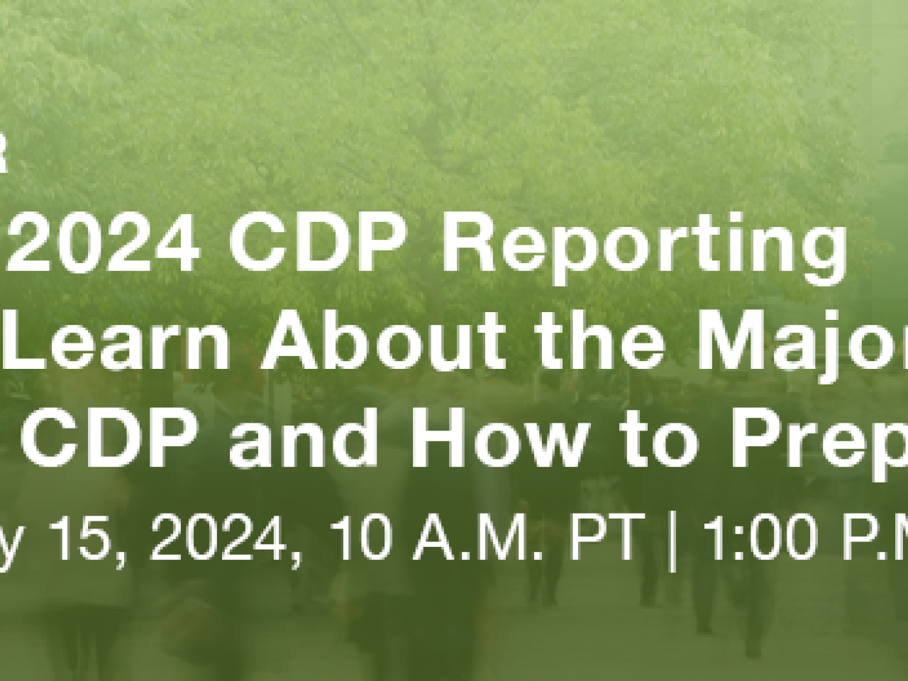 SCS Consulting Presents CDP Reporting Webinar