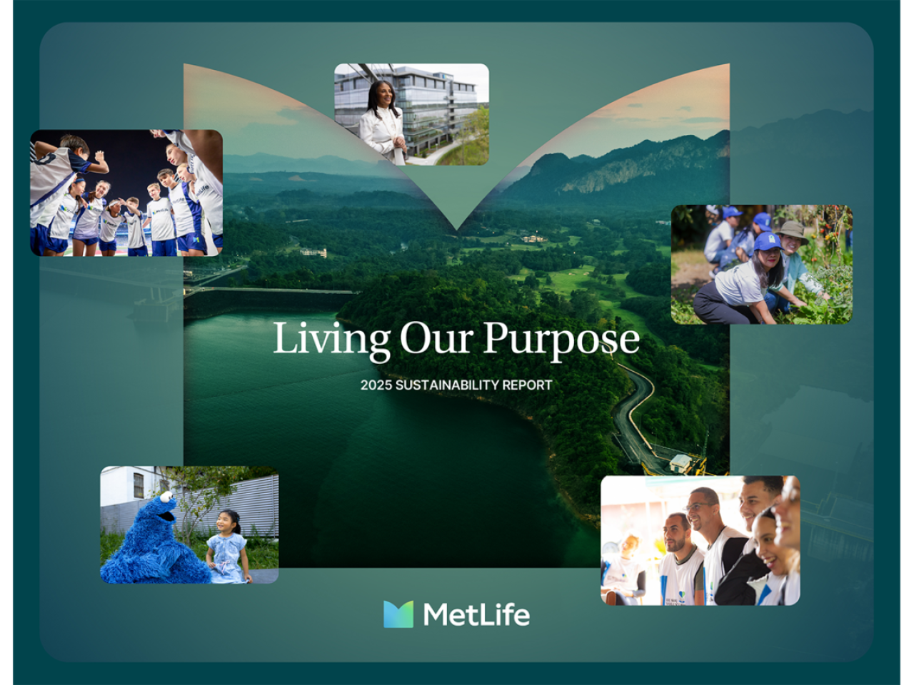 MetLife 2025 Sustainability Report cover: Living Our Purpose