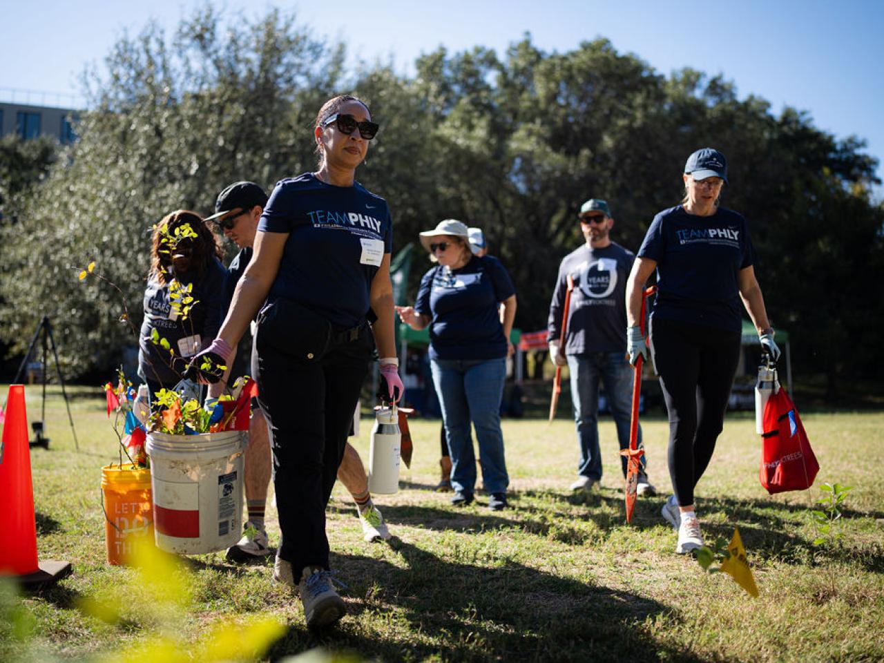 40 PHLY employees from across the country gathered in Austin, Texas, this week for a community tree planting event.