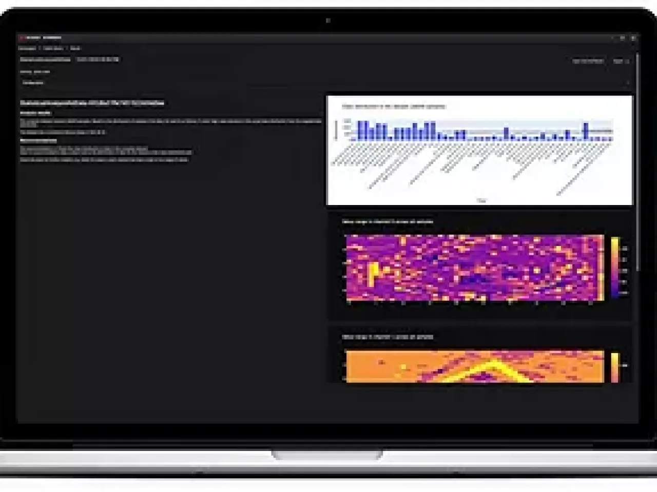 computer screen with graphs