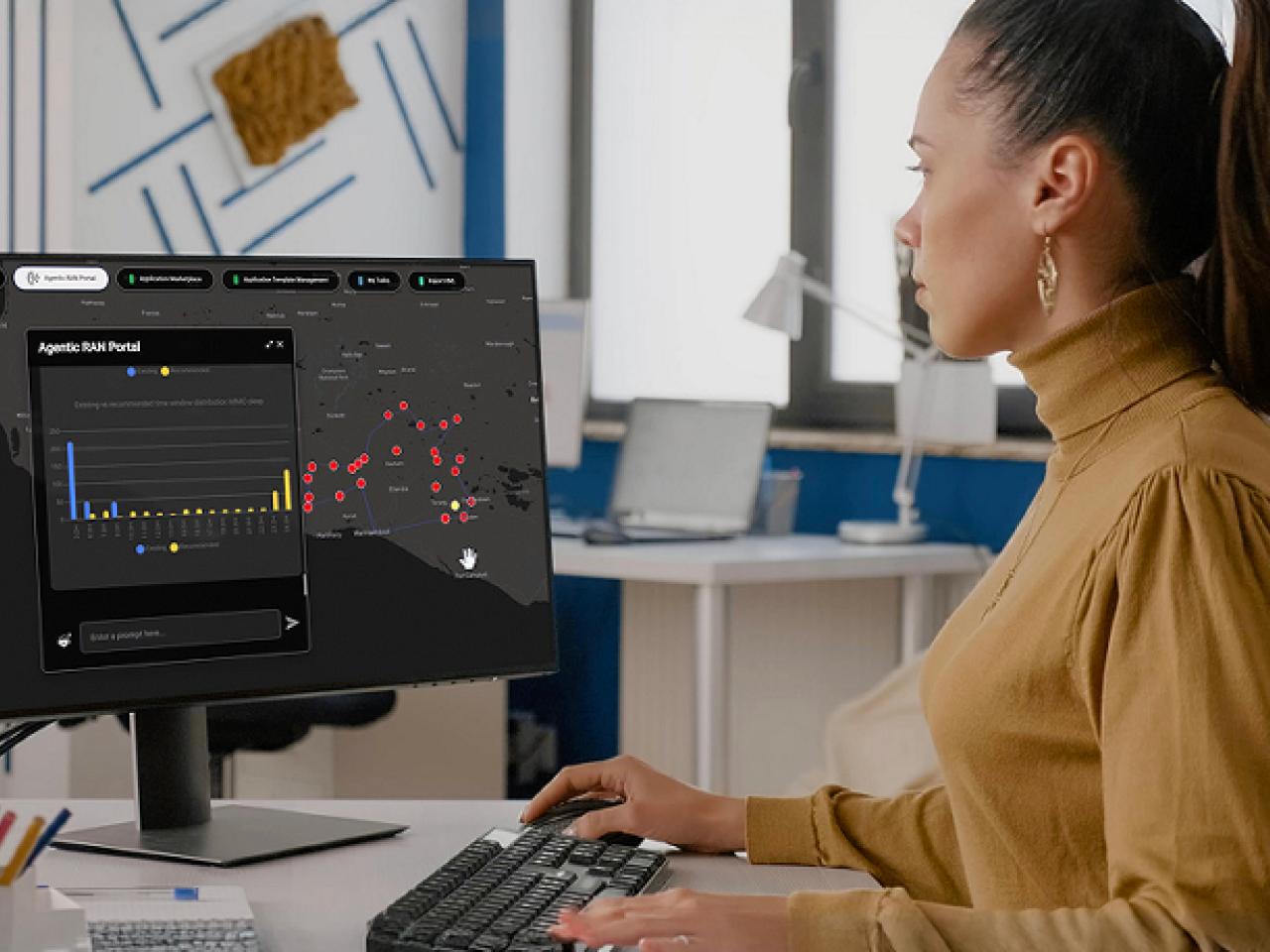 Woman working at computer