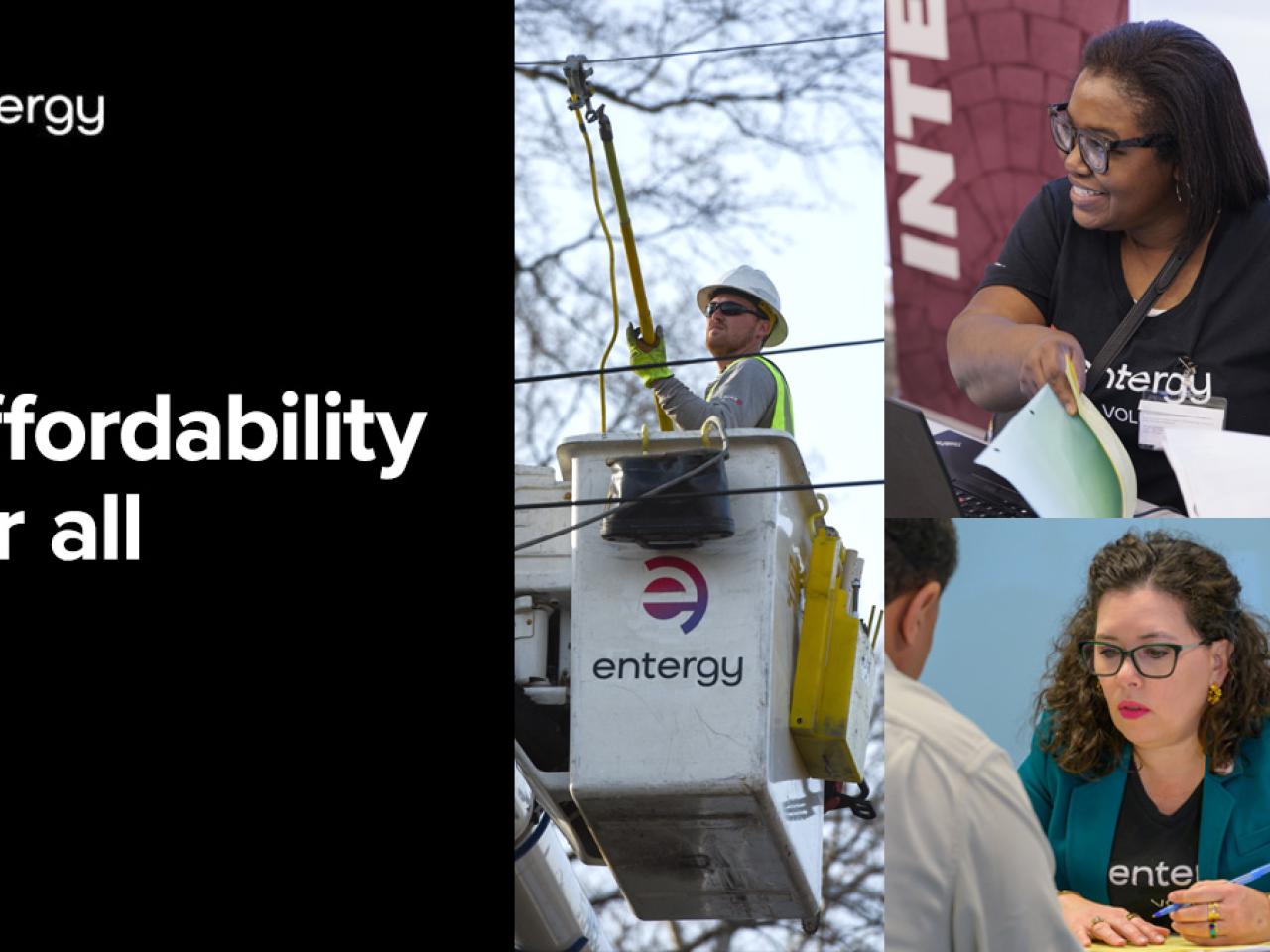 "Affordability for all" with collage of employees