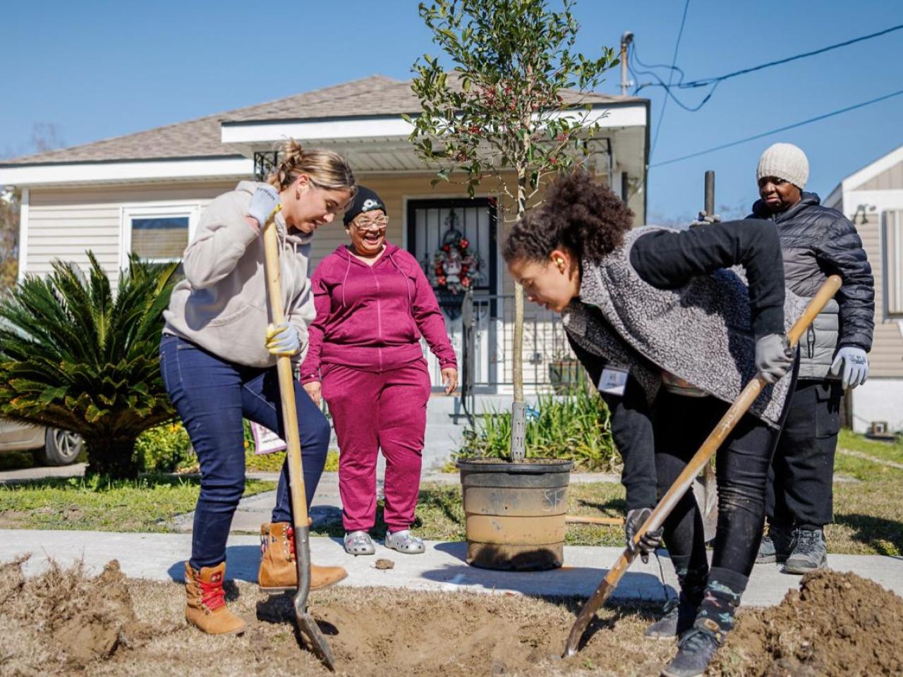 Two decades after Hurricane Katrina, the effort to replant a lost tree canopy still continues. The Arbor Day Foundation’s most recent planting in February brought dozens of new trees to New Orleans’ Lower Ninth Ward neighborhood.