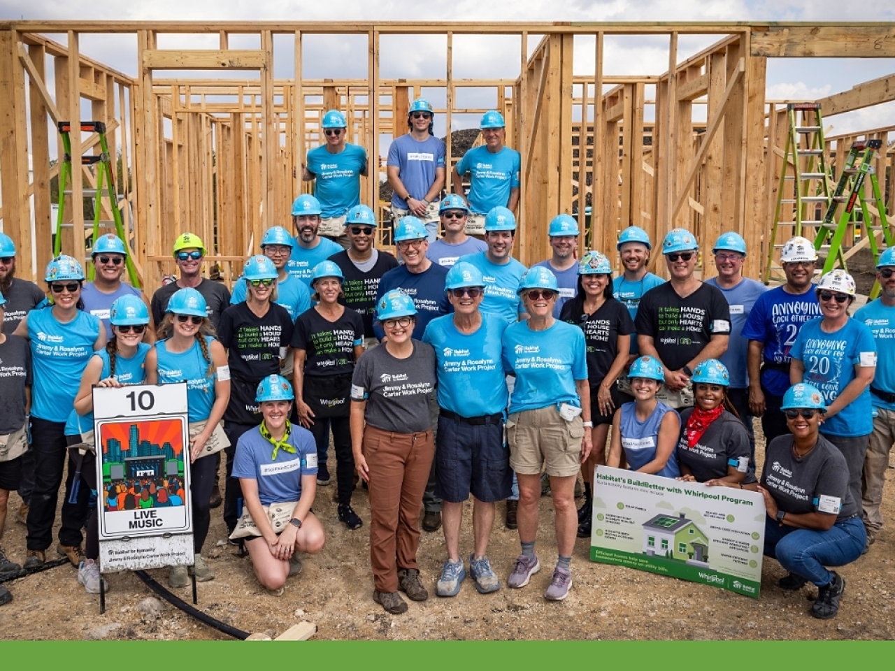 Group photo at the Jimmy & Rosalynn Carter Work Project in Austin, Texas